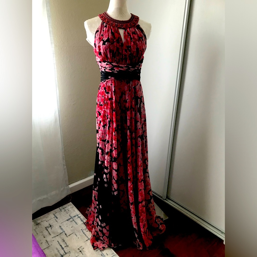 NWOT BOHO TERI JON FLORAL FORMAL EVENING DRESS SIZE 2 / small